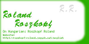 roland roszkopf business card